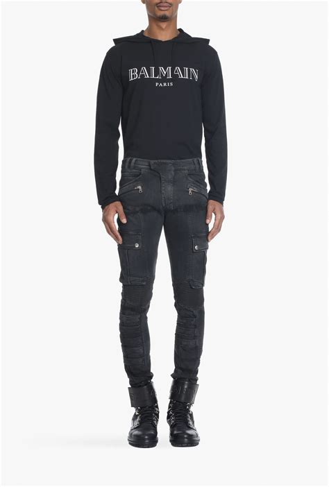 balmain style jeans cheap